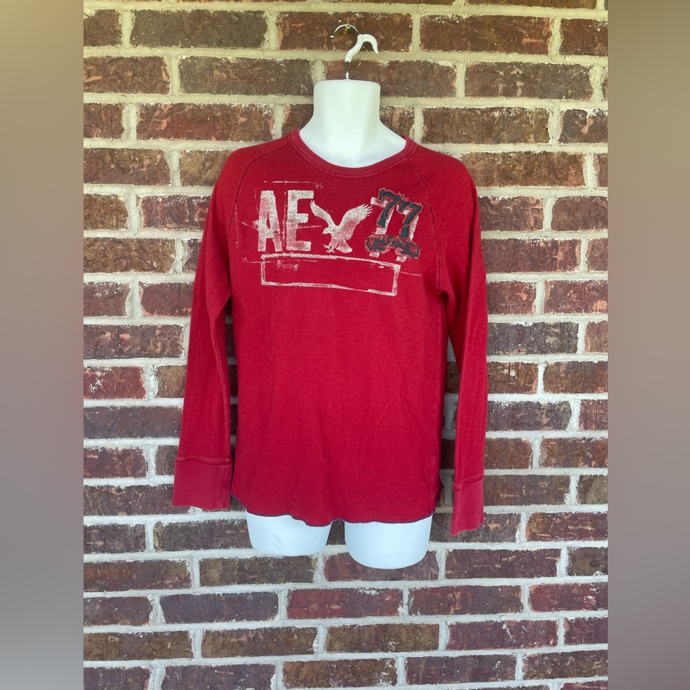 Men’s Y2K American Eagle Vintage Fit Long Sleeve Cotton Shirt Size Medium